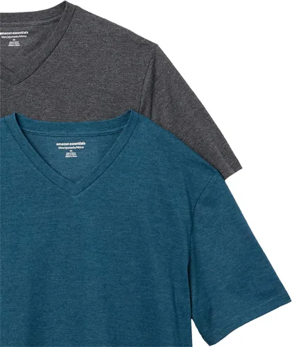 Vista 2 de Tienda Essentials Men's Slim-Fit Short-Sleeve V-Neck T-Shirt, Pack of 2