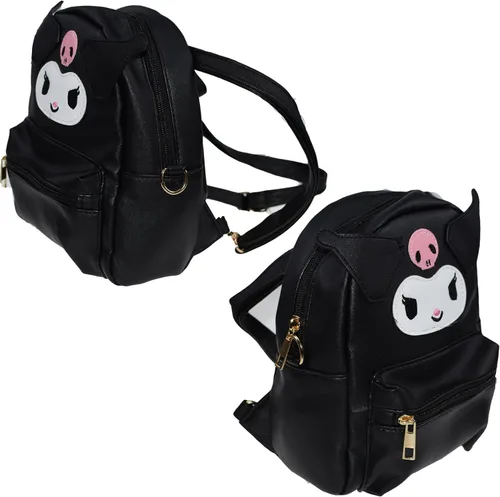 Vista 4 de ALORVE Bolsa de dibujos animados de anime bolsa de hombro para cosplay mochila de poliuretano para niños y niñas fanáticos Negro