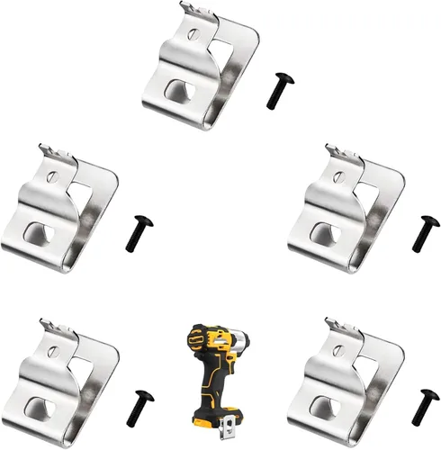 Vista 6 de 5 clips para cinturón de acero inoxidable N268241 N086039 (con tornillos) compatibles con herramientas eléctricas Dewelt de 20 V, compatibles