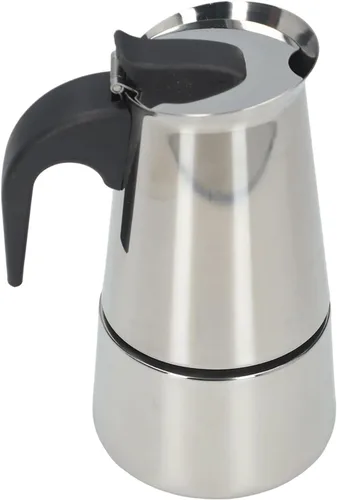 Vista 8 de Cafetera de café expreso, cafetera portátil de acero inoxidable, cafetera expreso, clásica para el hogar, oficina (6.8 fl oz)