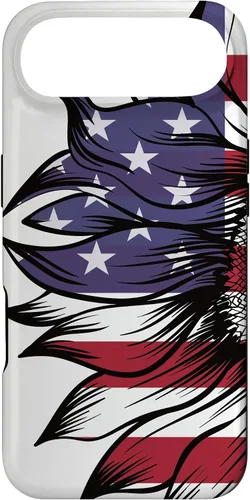 Vista 27 de USA Patriotic 4th of July Sunflower American Flag Case for iPhone 17