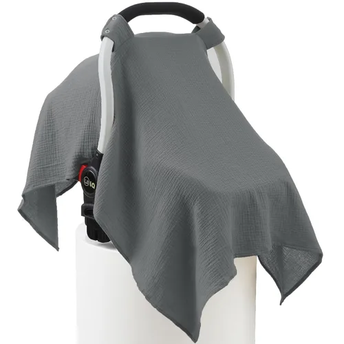 Vista 18 de Funda de asiento de automóvil 100% muselina de algodón para bebé, cubierta de toldo para asiento de automóvil, fundas de ajuste universal para niños