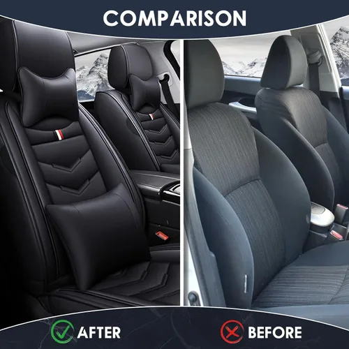 Vista 35 de Funda de asiento de auto de 2 asientos para Dodge Challenger 2000-2023, funda de cojín duradera, resistente al desgaste, impermeable, transpirable