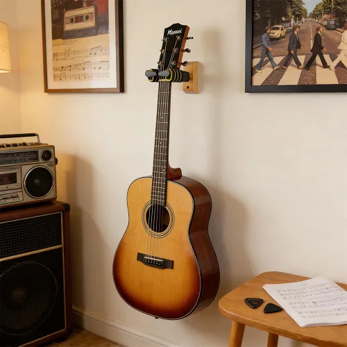 Vista 6 de Orgrimmar Soporte de pared para guitarra con autobloqueo antiarañazos con Bloqueo automático