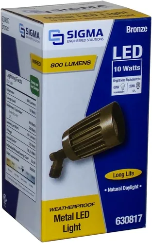 Vista 4 de Sigma Engineered Solutions 14337BR - Luz LED resistente a la intemperie, 10 W, color bronce