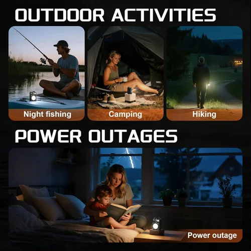 Vista 5 de MyCompix - Linterna de camping portátil, linterna LED ajustable de 3500 lúmenes, recargable con tiempo de funcionamiento y pantalla de 2.5 a 15