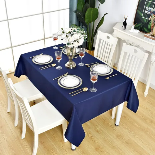 Vista 39 de Mantel Cuadrado Verde Manzana Impermeable Resistente a las Manchas Sin Arrugas Mantel de Mesa de Poliéster 210GSM Limpiable Cubierta de Mesa