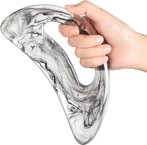 Vista 26 de Scienlodic Gua Sha - Herramienta de masaje con mango (resina), herramienta de raspado Guasha más grande para masaje de espalda, cuello, cara