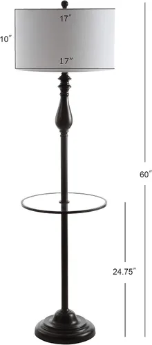Vista 5 de JONATHAN Y JYL3057A - Lámpara de pie de mesa de bronce aceitado de 60 pulgadas y bandeja de vidrio, lámpara de pie tradicional con pantalla