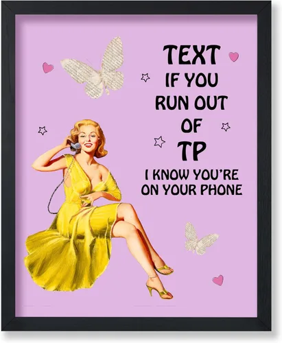 Vista 17 de Poster Master Pin Up Girl Poster - Better Late Than Ugly Print - Butterfly Art - Modern Art - Trendy Art - Gift for Men & Women - Funny Decor for