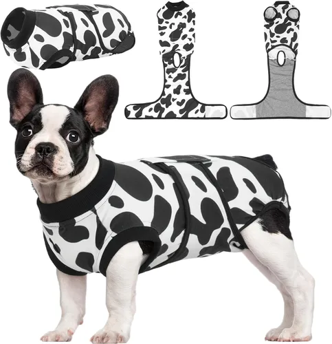 Vista 15 de Kuoser - Traje de recuperación posterior a la cirugía para perros y gatos, camisa profesional y vendaje de heridas abdominales, reemplaza collar