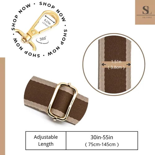 Vista 179 de S&loyoe Correas de repuesto para bolso, correa ajustable para bolsa cruzada, correas de guitarra anchas para bolsos de 1.5 pulgadas