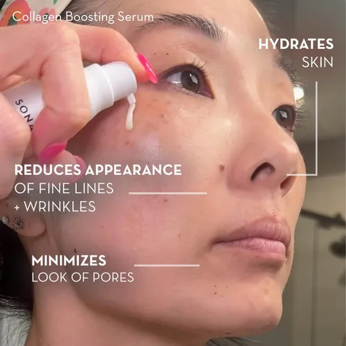 Vista 2 de Sonage Collagen Boosting Serum: Vegan Anti-Aging Face Serum Plumps, Smooths, Minimizes Pores, Wrinkles