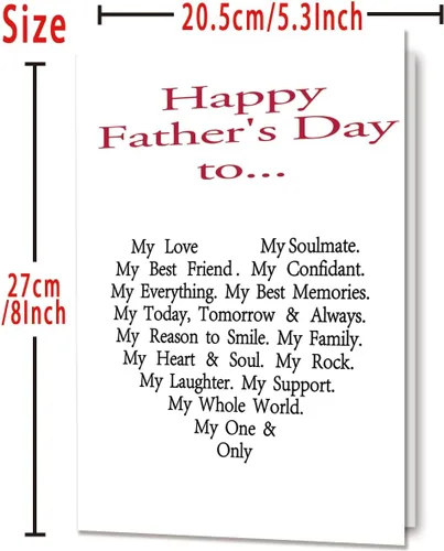 Vista 2 de OJsensai Tarjeta de feliz día del padre para marido, divertido regalo del día del padre de parte de la esposa, tarjeta del día del padre dulce