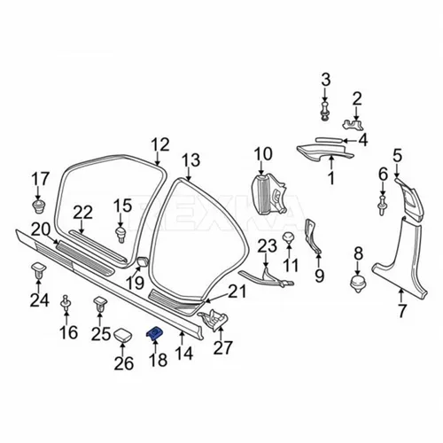 Vista 5 de Rexka Juego de 20 juegos de clips de faldón lateral para panel basculante, clip de moldeo con ojales para BMW E36 E46 E90 E91, 51718184574