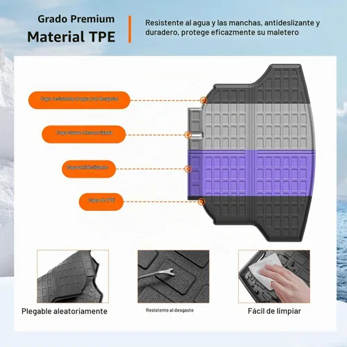Vista 5 de powoq - Alfombrilla para maletero compatible con Honda CRV 2012-2016, revestimiento para cajuela TPE, alfombrilla de carga de repuesto para Honda