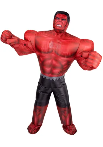 Vista 2 de Disfraz Inflable para Hombre de Marvel Red Hulk Multicolor