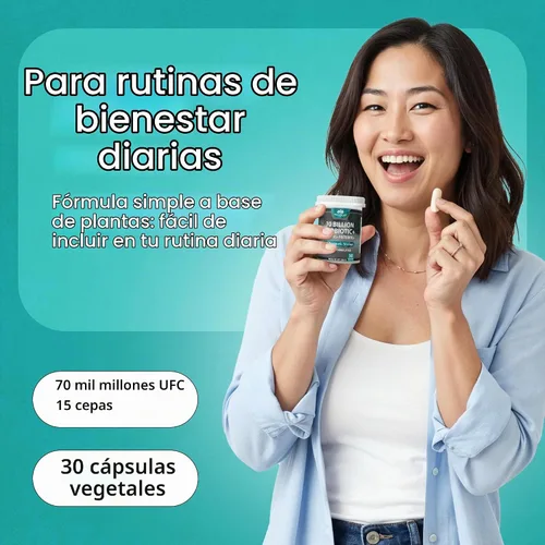 Vista 6 de NaturaLife Labs Probióticos 70 mil millones de CFU – 15 cepas con prebiótico y postbiótico orgánico – Fórmula 3 en 1 – 30 cápsulas veganas
