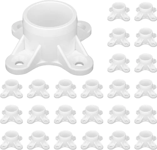 Vista 10 de 12 Paquetes de Bridas de PVC para Tubería de PVC de 1-1/2", Tapas de Rosca de Mesa Accesorios para Proyectos de Soporte de Varilla DIY, Fabricación