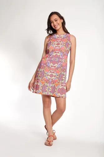 Vista 4 de London Times Vestido de satén de algodón para mujer Preppy Bright Happy Vacation Shift