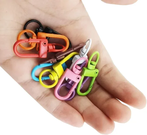 Vista 3 de NSBELL 100 ganchos giratorios con cordón de metal resistente para dijes de mochila, tiradores de cremallera, proyectos de cuentas, clip pequeño