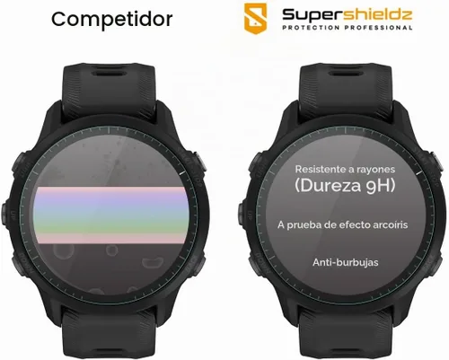 Vista 2 de Supershieldz Protector de pantalla de vidrio templado solar diseñado para Garmin Forerunner 955/955, antiarañazos, sin burbujas