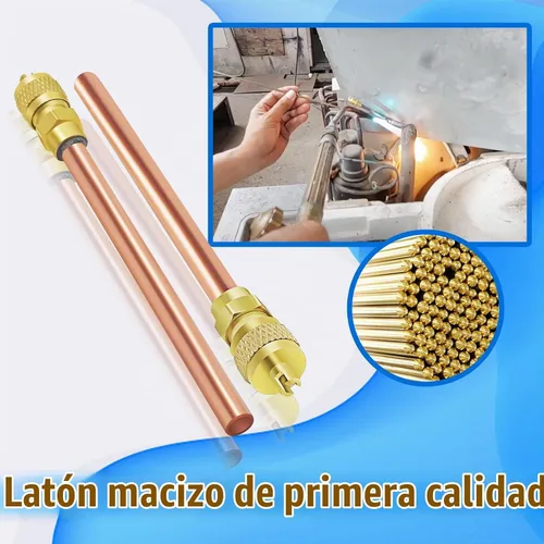 Vista 4 de Boltigen Válvula de servicio de acceso, válvula Schrader HVAC de relleno de cobre de latón con núcleo de vástago de 1/4 pulgadas SAE x 1/4 pulgadas