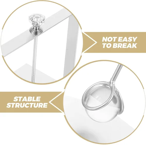 Vista 3 de Amosfun Farmhouse Flat Napkin Holder with Weighted Arm, Metal Paper Towel Stand for Kitchen and Dining Tabletop, Silver Square Tissue Organizer for