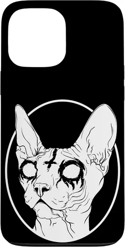Vista 24 de Black Metal Sphynx Cat Pastel Goth and Death Metal Case for iPhone 17