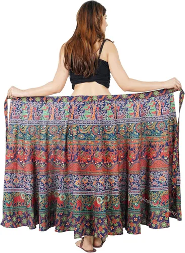 Vista 2 de Gajanad Artistry Falda envolvente de algodón para mujer