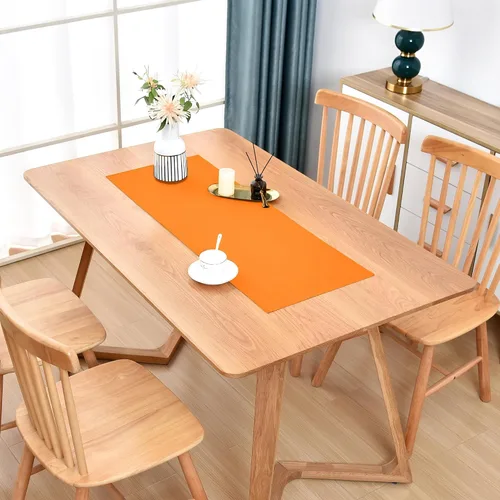 Vista 25 de Camino de Mesa Beige Estilo Granja Caminos de Mesa Pequeños Cortos de 36 Pulgadas Camino de Mesa de Centro para Cómoda Sala de Estar Dormitorio