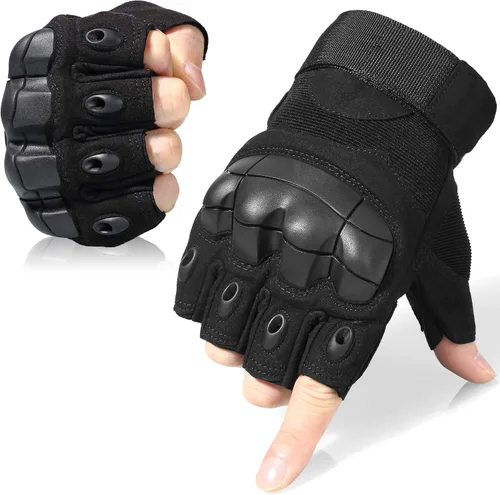 Vista 8 de WTACTFUL - Guantes tácticos sin dedos para moto, motocicleta, ciclismo, escalada, senderismo, caza