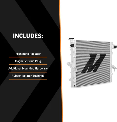 Vista 3 de Mishimoto MMRAD-WRA-07V2, radiador de aluminio compatible con Jeep Wrangler JK, 2007-2017, plateado