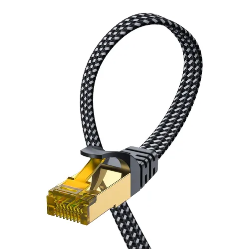 Vista 14 de ARISKEEN Cable Ethernet Cat 8 de 1 pie, paquete de 2 unidades, cable de conexión de red LAN Cat8 de alta velocidad, cable de Internet plano RJ45