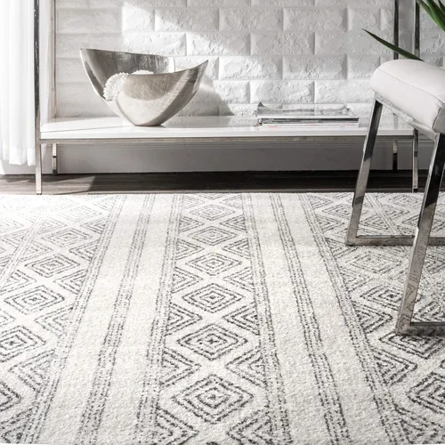 Vista 3 de nuLOOM Sarina Diamonds - Alfombra Gris