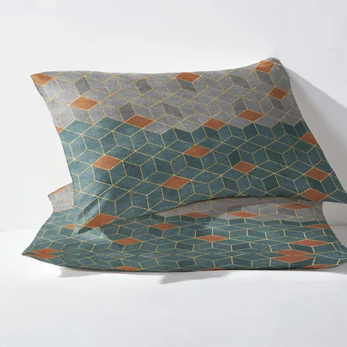 Vista 3 de Juego de sábanas geométricas divididas tamaño King, sábanas de retazos, sábanas y fundas de almohada estampadas de 5 piezas, microfibra suave