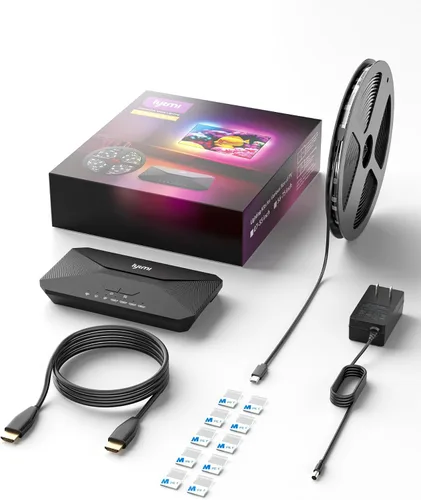 Vista 7 de Lytmi Fantasy 3 Kit de retroiluminación de TV HDMI 2.1 con caja de sincronización Wi-Fi para 65-70 pulgadas, 8K 60Hz, luces de color compatibles
