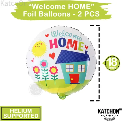 Vista 5 de KatchOn, Globos grandes de bienvenida para el hogar, paquete de 3, globos en forma de casa, decoraciones de bienvenida para el hogar, globos