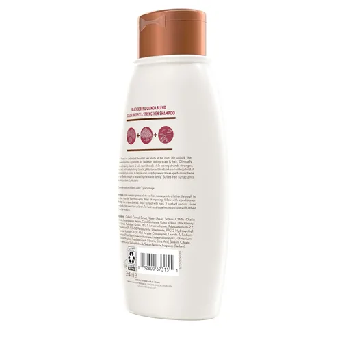 Vista 8 de Champú OGX Aveeno Color Protect Strengthen+ Moras y Quinoa, Fresco, 12 onzas líquidas