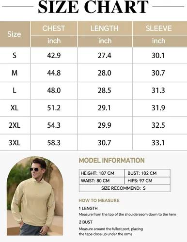 Vista 6 de WIGUREN Men's Quarter Zip Pullover Tops Lightweight Waterproof Mock Neck Jackets Casual Golf Running Sweatshirts Reflective