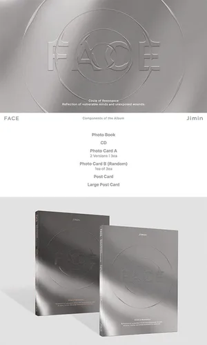 Vista 3 de BTS JIMIN FACE Álbum INVISIBLE FACE Ver. +1ea Tarjeta de regalo de la tienda BTS K-POP sellada