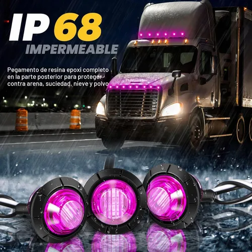 Vista 5 de 50 luces LED redondas de 3/4 para remolque, luces LED delanteras y traseras de 12 V, luces de remolque impermeables para camión, automóvil, autobús