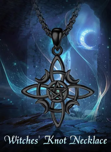 Vista 8 de CELESTIA Nudo de Bruja Plata 925 - Collar de plata de ley original con nudo de brujas para mujer, cadena extensora de 20 pulgadas + 2 pulgadas