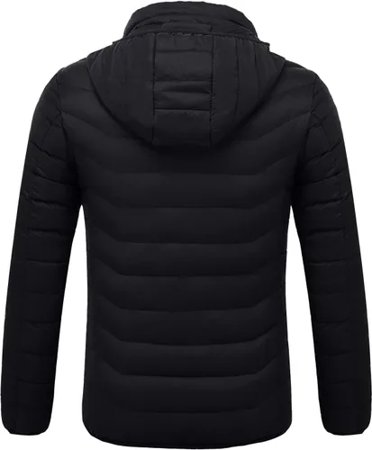 Vista 2 de Gamivast Chaquetas térmicas para hombres y mujeres, chaleco térmico con capucha USB, chaqueta de trabajo de invierno, abrigo de caza cálido y frío