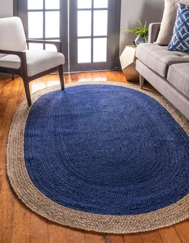 Vista 11 de Unique Loom Colección de yute trenzado de calidad clásica hecha natural tejida a mano con detalles de color sólido, alfombra rectangular de 2 pies 0