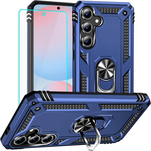 Vista 12 de Funda para Samsung Galaxy S24 FE: con protector de pantalla, fundas protectoras de grado militar con soporte de anillo de dedo para Samsung S24 FE