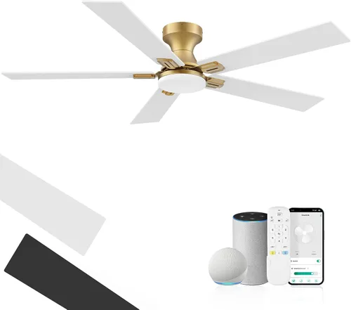 Vista 11 de Ventiladores de techo de 42 pulgadas con luces, ventilador de techo inteligente con luz y control remoto, Alexa, APP, ventiladores de techo