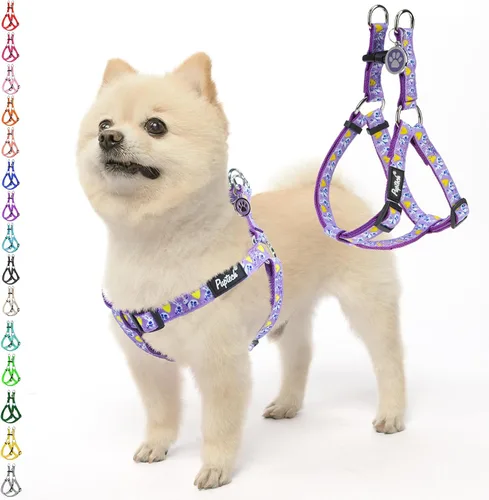Vista 29 de Pupteck - Arnés para perros sin jalar, suave, ajustable, de nailon, talla básica, chaleco para cachorro, para caminar al aire libre con etiqueta