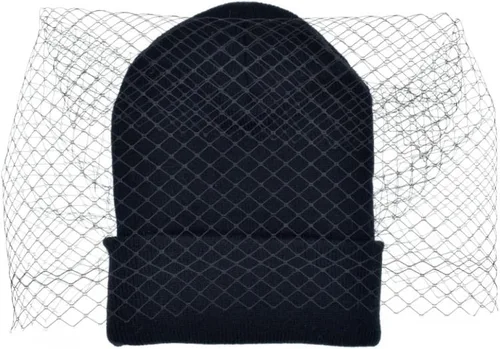 Vista 7 de ChyJoey 1 gorro de punto para mujer de lana cálida estilo retro con velo
