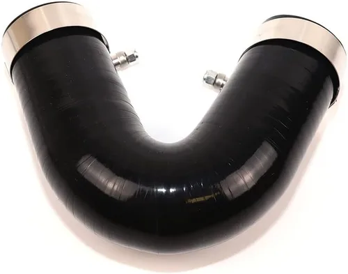 Vista 2 de Acoplador de codo de 135 grados reforzado de 4 capas de alto rendimiento de 2 pulgadas con abrazadera de perno SS304 T (2 pulgadas, negro)